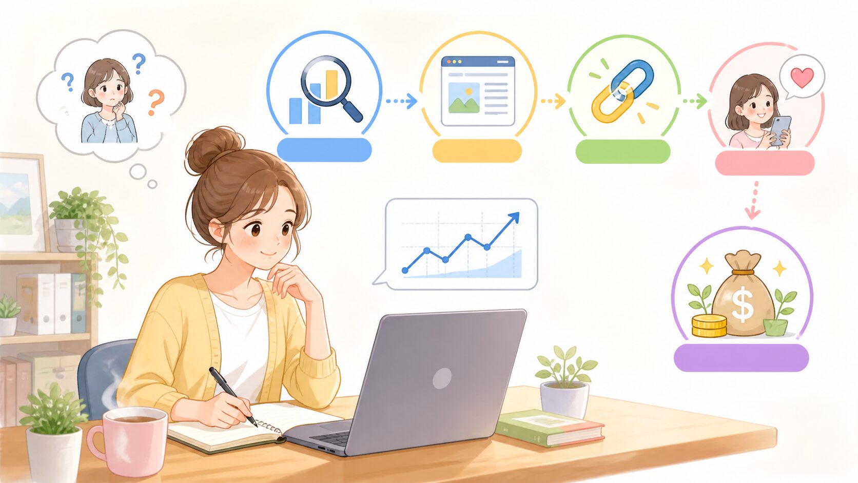 ブログアフィリエイトの始め方を初心者が整理するイメージ